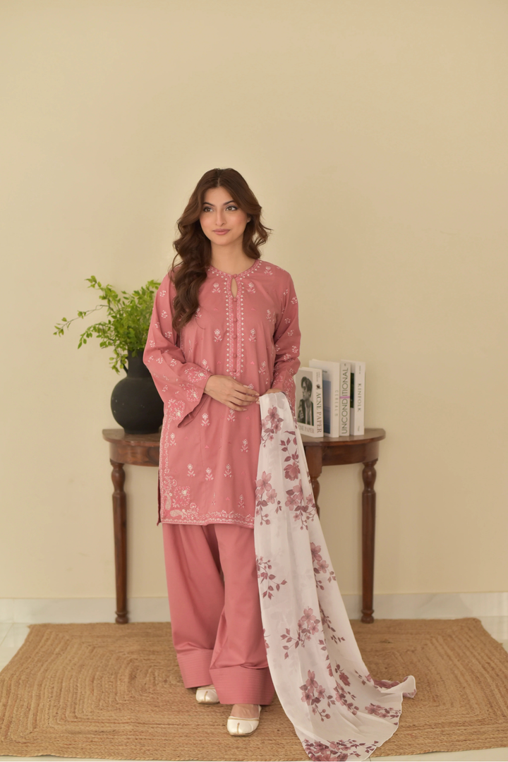 Maya 3 PC Embroidered Suit