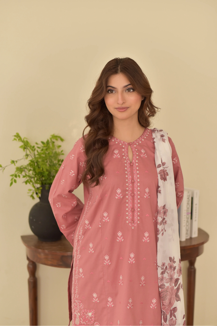 Maya 3 PC Embroidered Suit