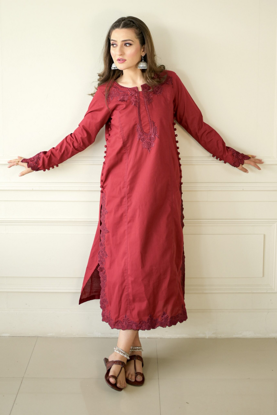 Rose - 2 PC Embroidered Suit