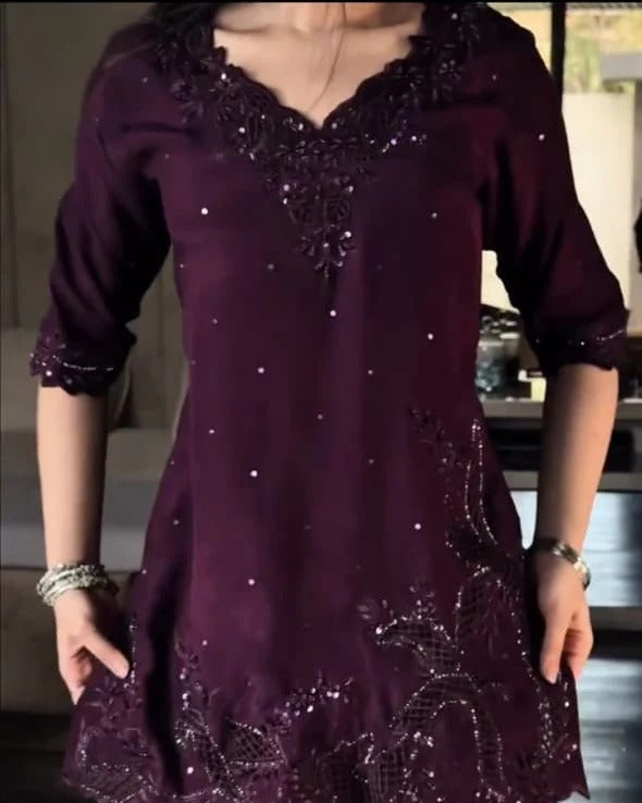 Plum - 3 PC Farshi Masterpiece